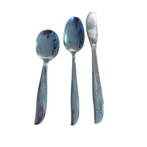 Oneida Community Satinique Older Stainless Vintage Youth Flatware Set MCM